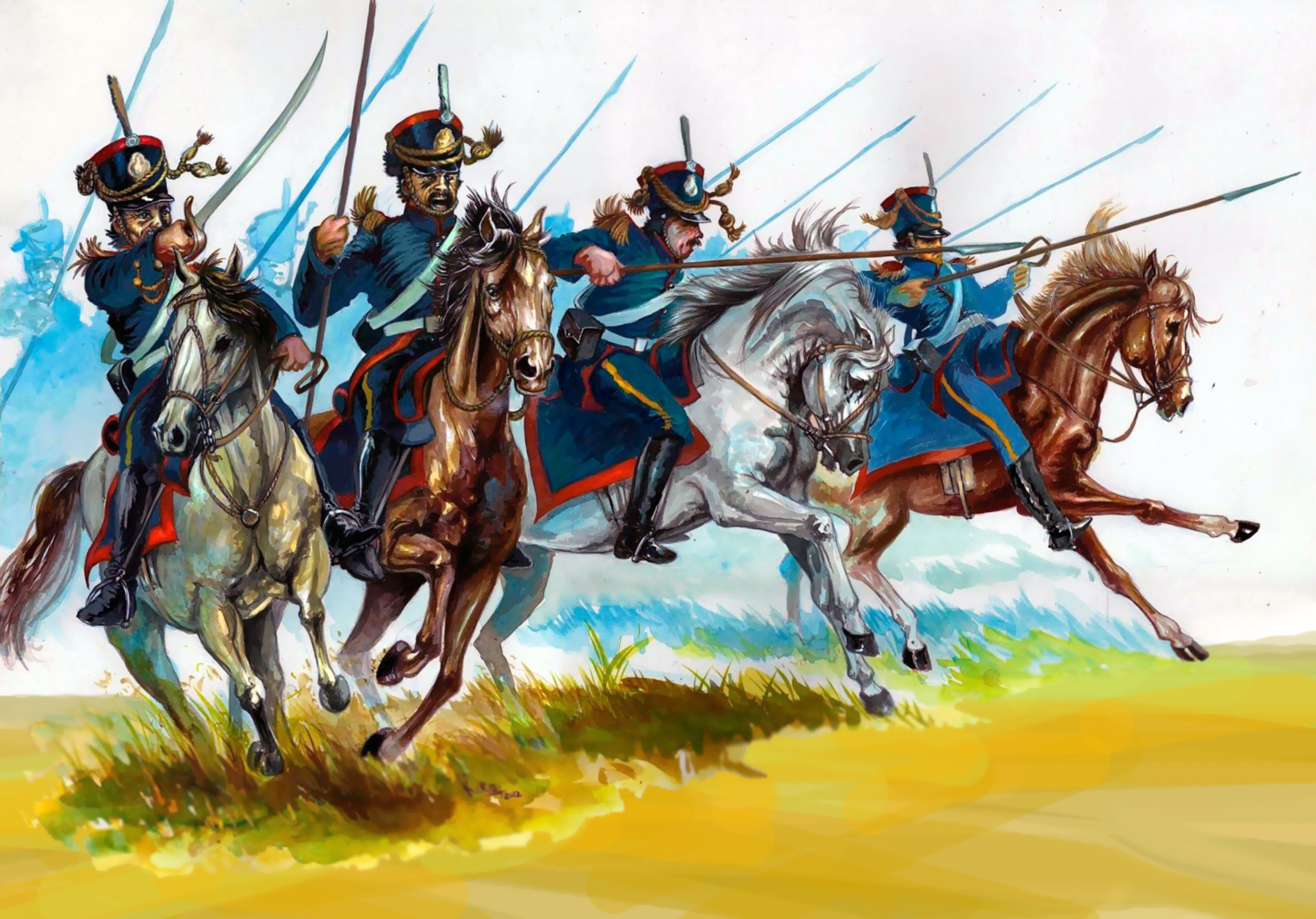 Боевая кавалерия в пешем строю